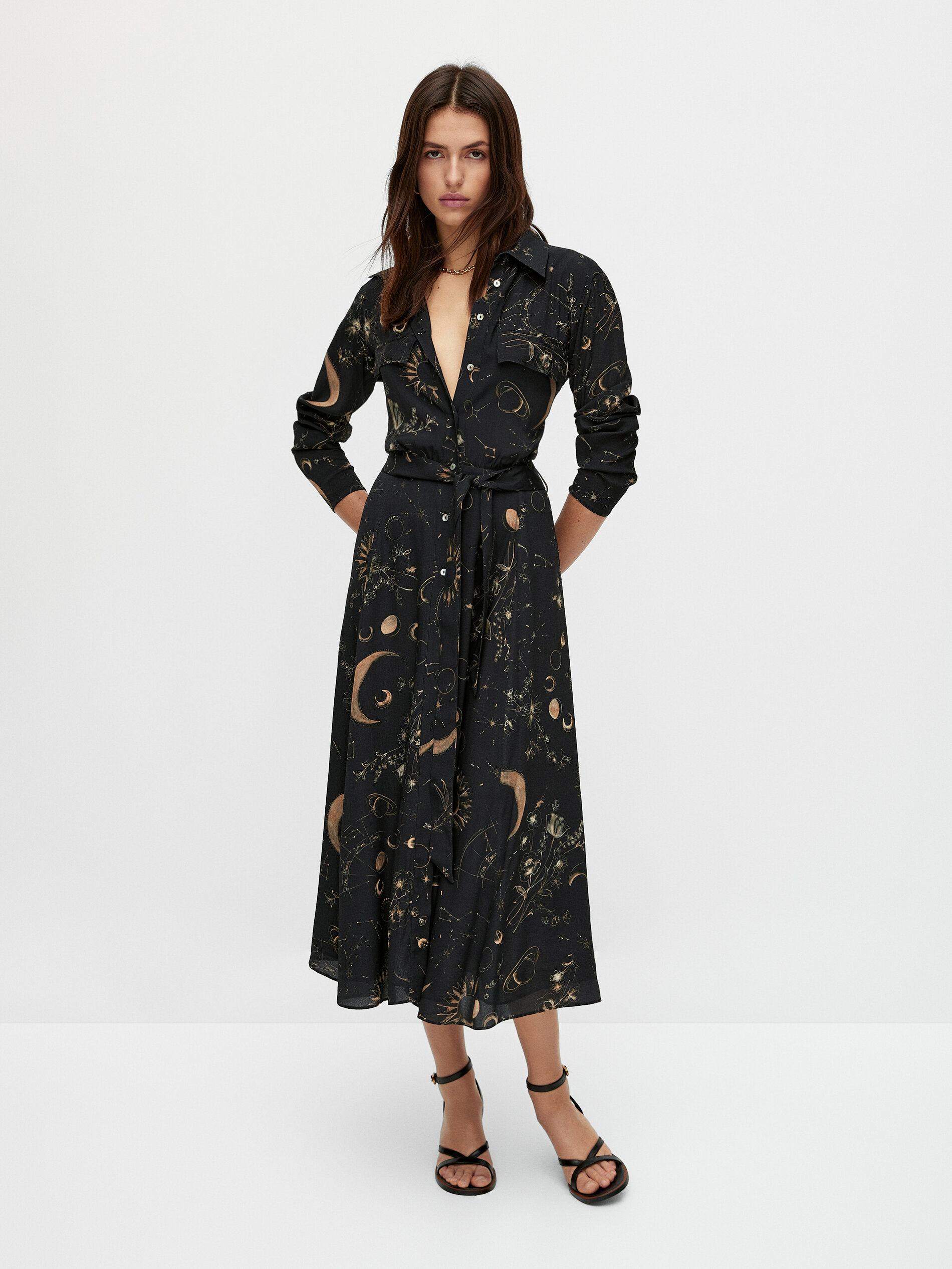 Shirt dress with constellations ...